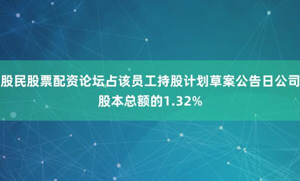 股民股票配资论坛占该员工持股计划草案公告日公司股本总额的1.32%