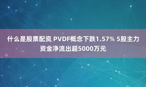 什么是股票配资 PVDF概念下跌1.57% 5股主力资金净流出超5000万元